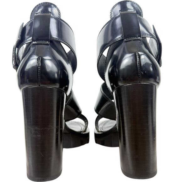 Louis Vuitton Star Trail Monogram Glazed Leather Sandals Black Size 37 - Picture 5 of 10